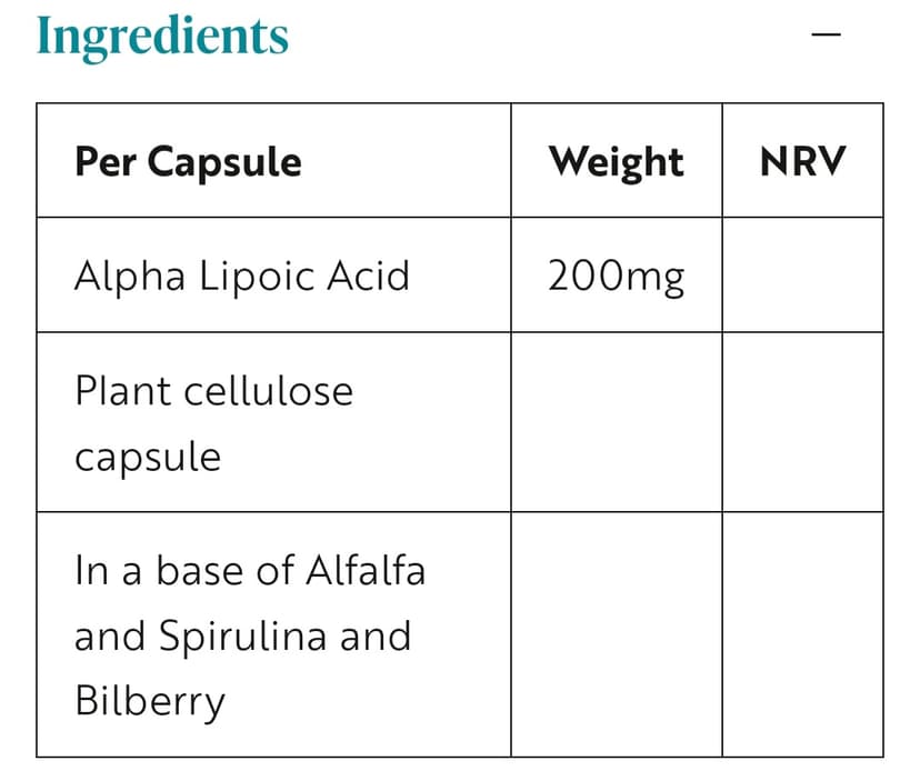 Viridian Alpha Lipoic Acid 200mg, 30's