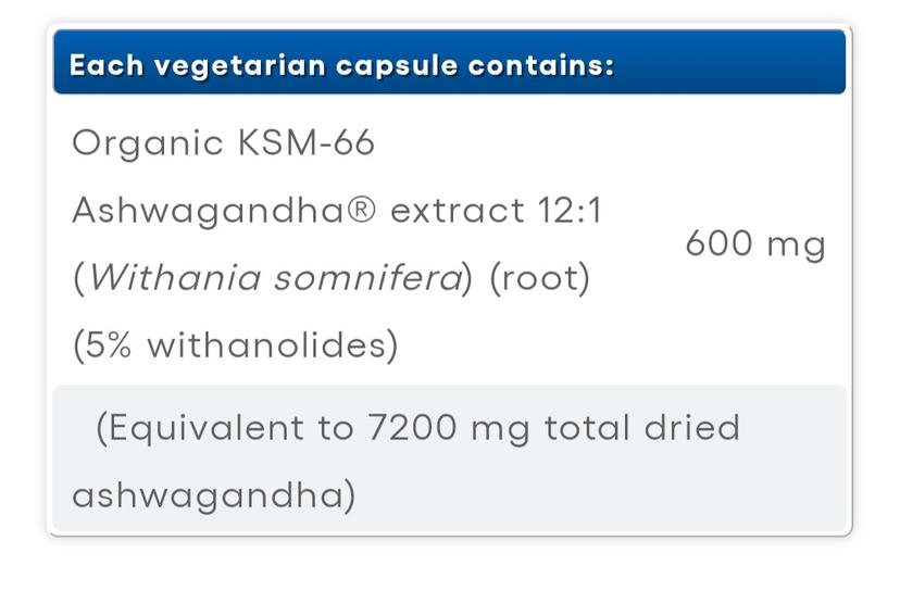 Natural Factors Organic Ashwagandha Extract 600mg, 30's