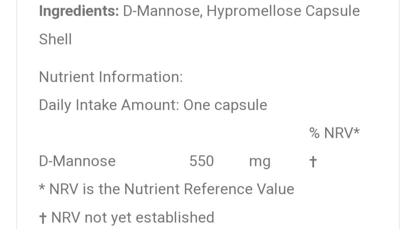 BioHealth D-Mannose 550mg, 60's