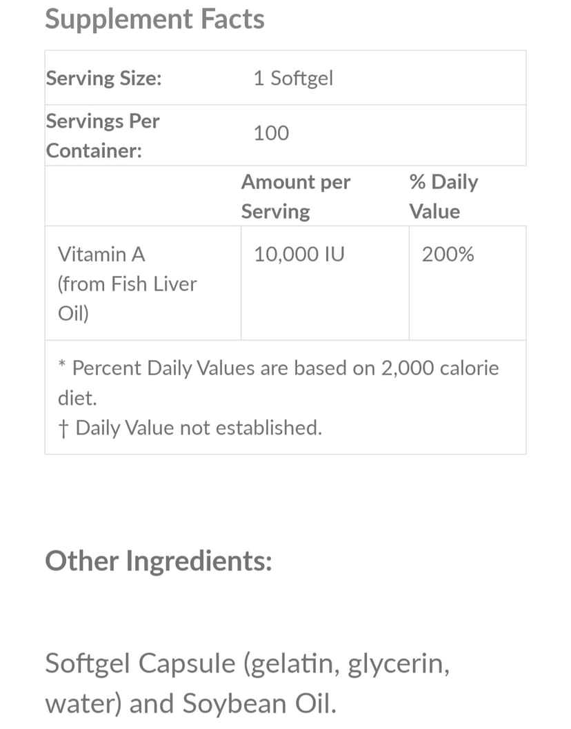 Now Vitamin A 10,000IU, 100's