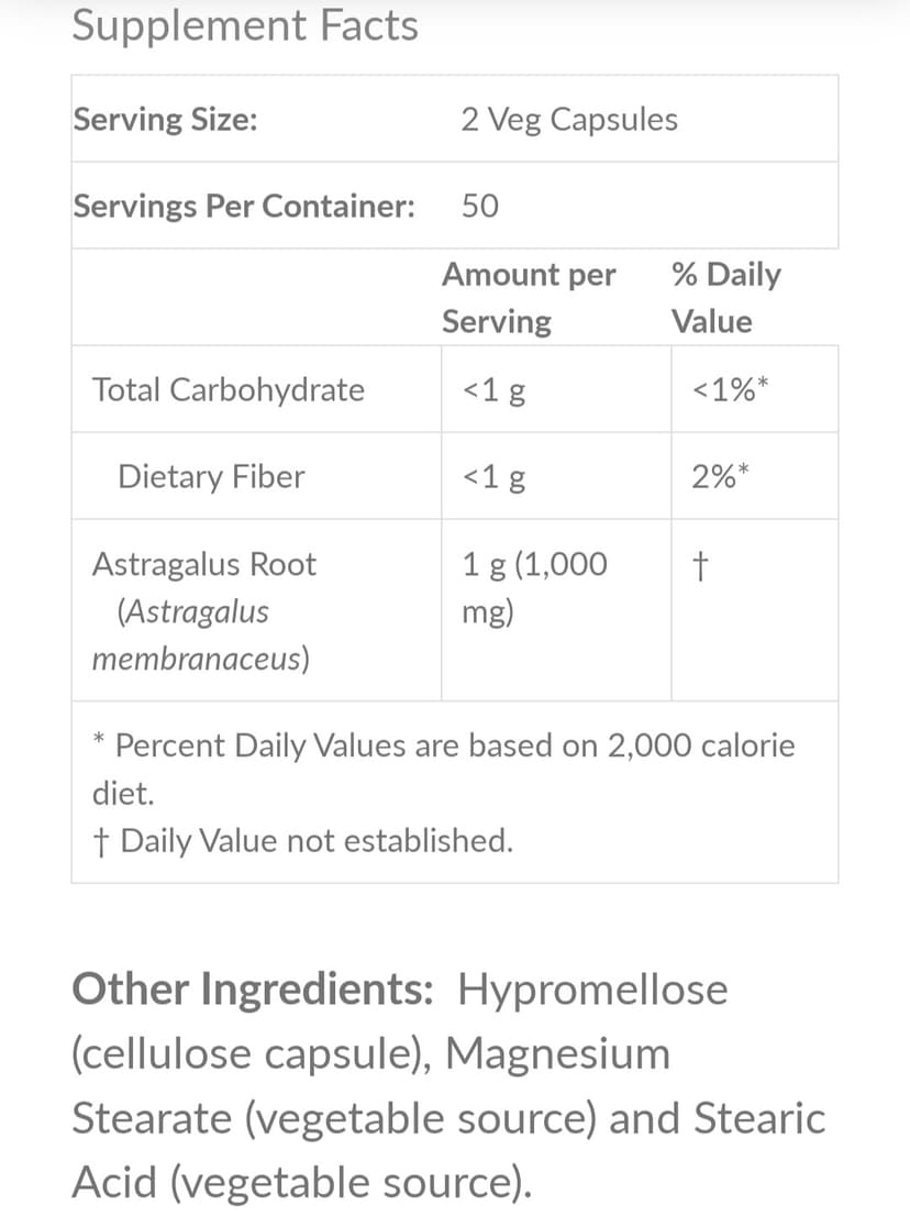 Now Astragalus 500mg, 100's