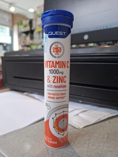 Quest Vitamin C & Zinc Effervescent, 20's