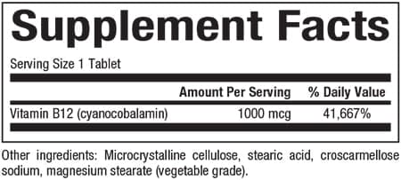 Natural Factors Vitamin B12 1,000mcg, 60's