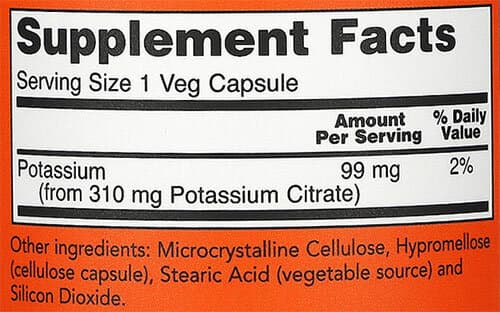 Now Potassium Citrate 99mg, 100's