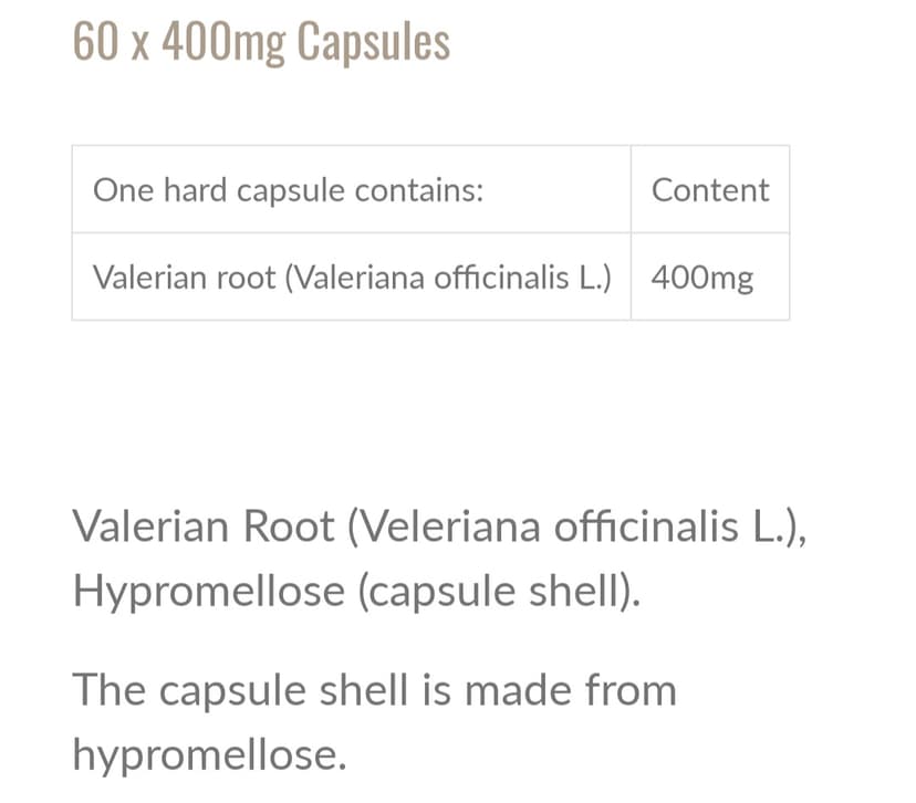 BioHealth Valdrian Valerian Root 400mg, 60's