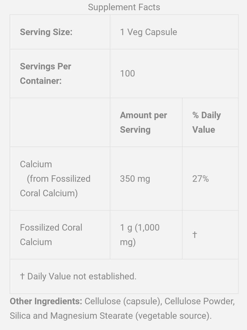 Now Coral Calcium 1000mg, 100's